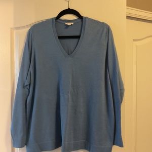 J. Jill plus size powder blue pullover sweater